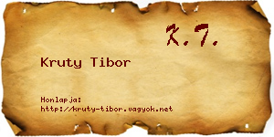 Kruty Tibor névjegykártya